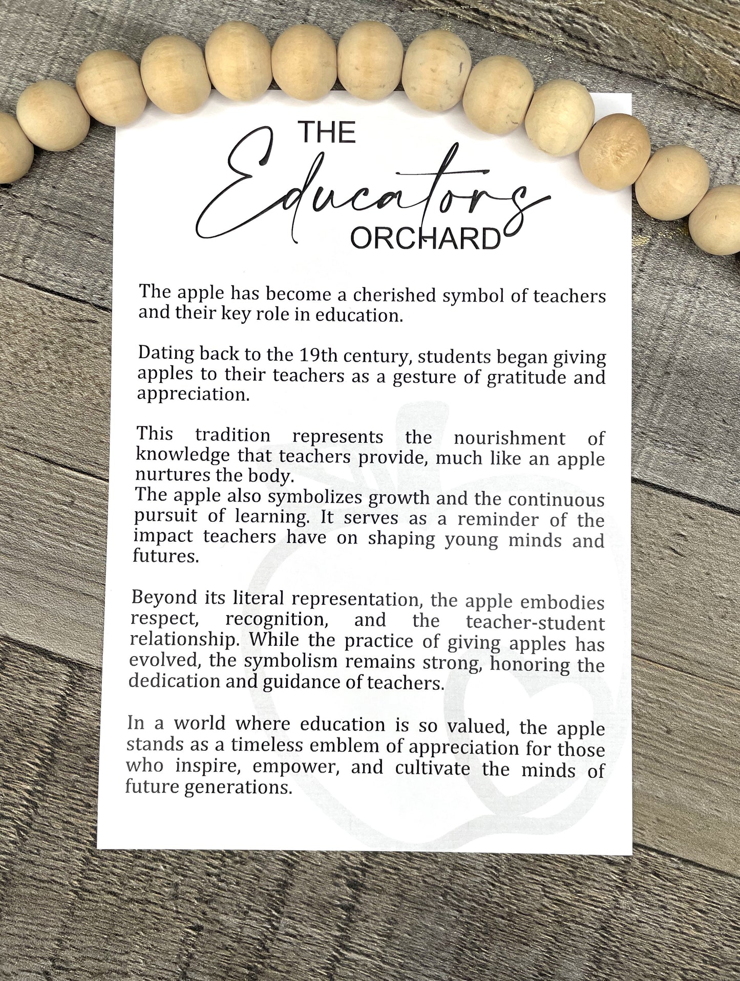 The Educated Orchard - Apple Story Ornament