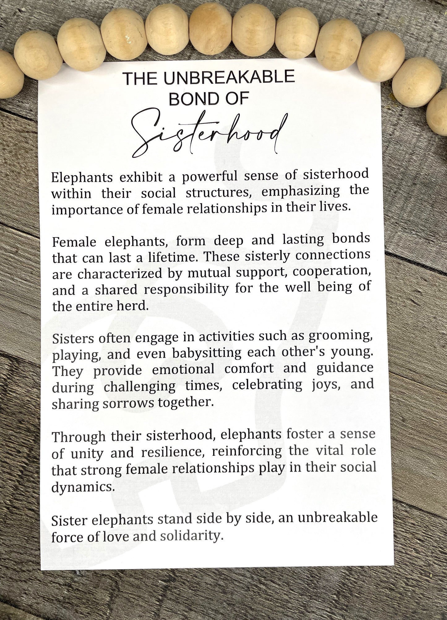 Unbreakable Bond of Sisterhood - Elephant Story Ornament