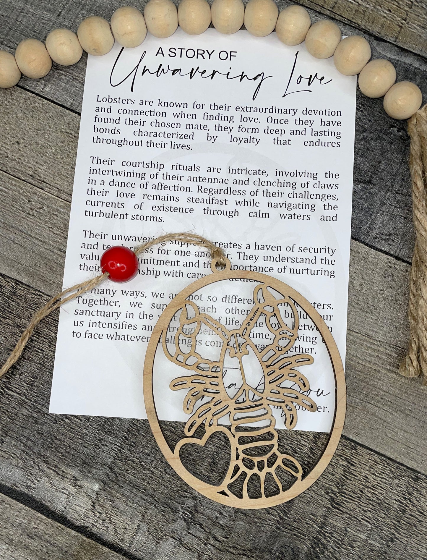 A Story of Unwavering Love - Lobster Story Ornament