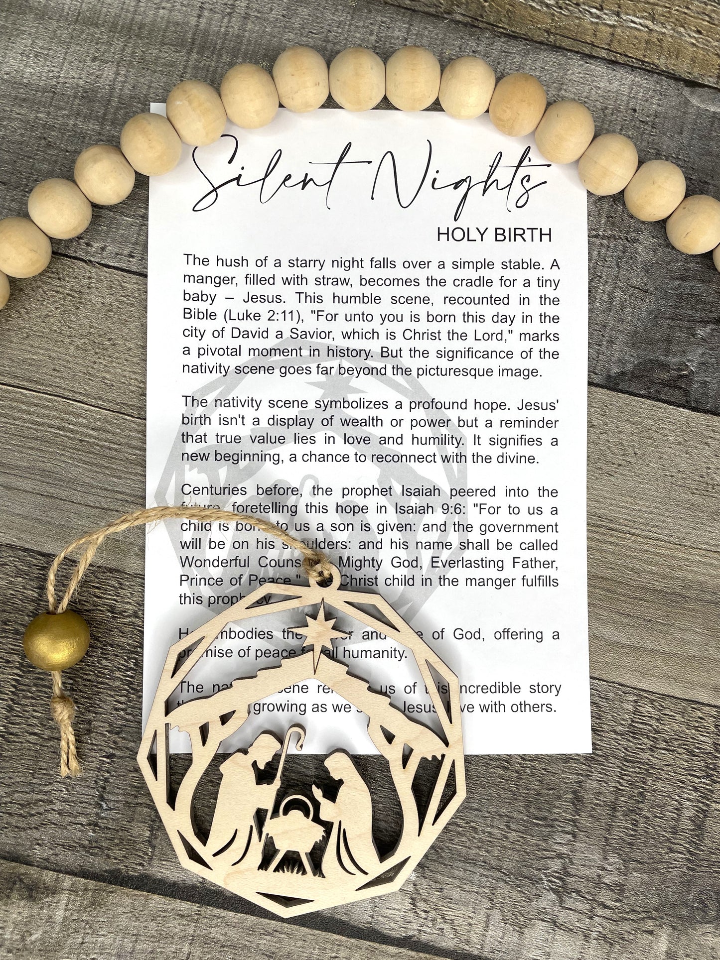 Silent Night's Holy Birth - Nativity Story Ornament