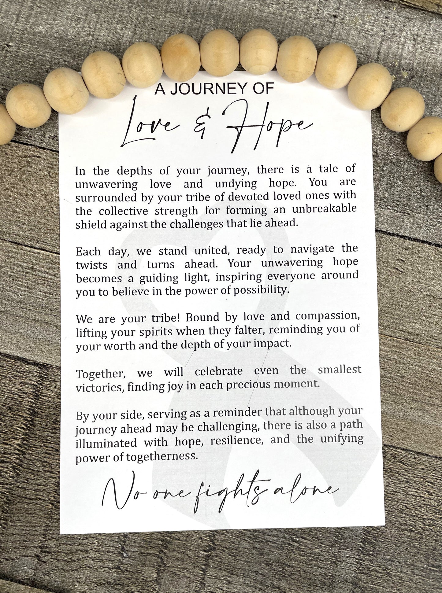 A Journey of Love and Hope - Cancer Ribbon Story Ornament