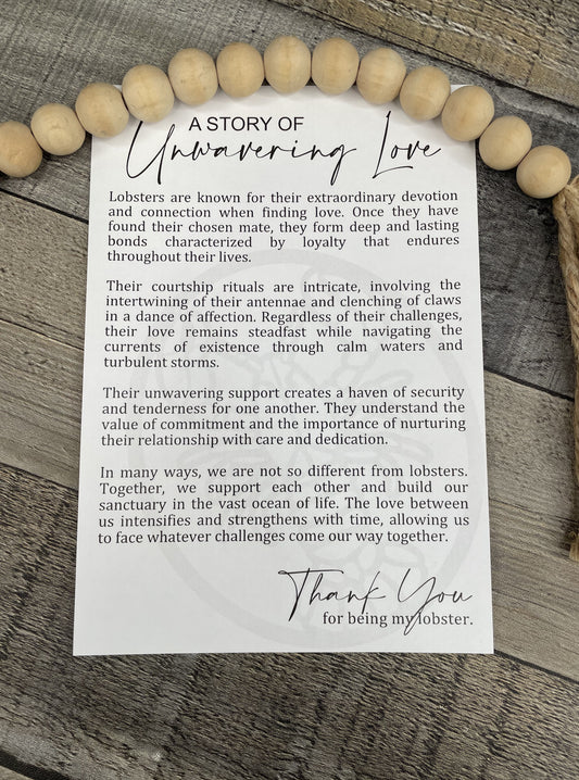 A Story of Unwavering Love - Lobster Story Ornament