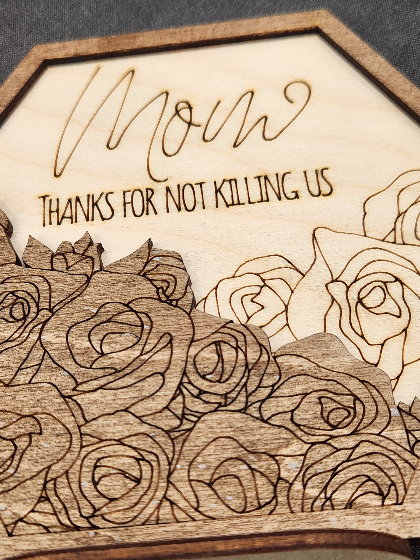 Mom sign on stand