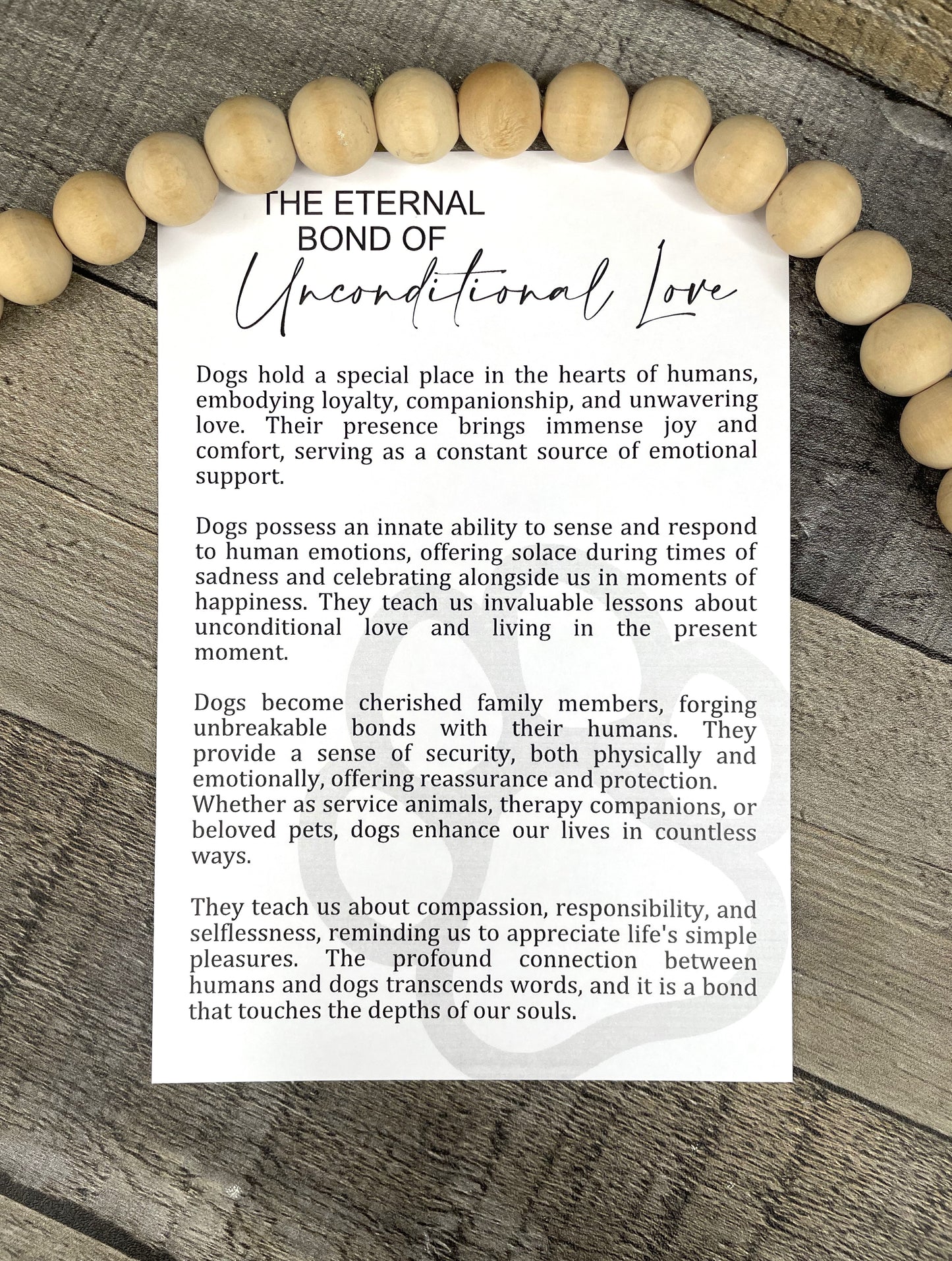The Eternal Bond of Unconditional Love - Dog Story Ornament