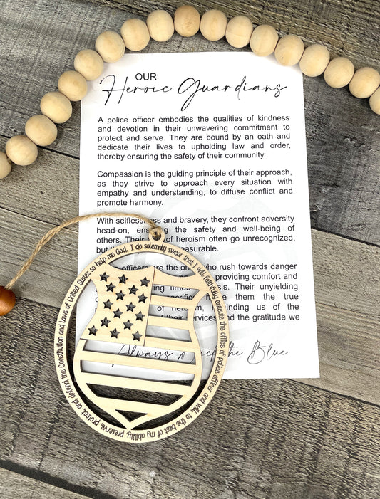 Heroic Guardian - Police/Cop Story Ornament