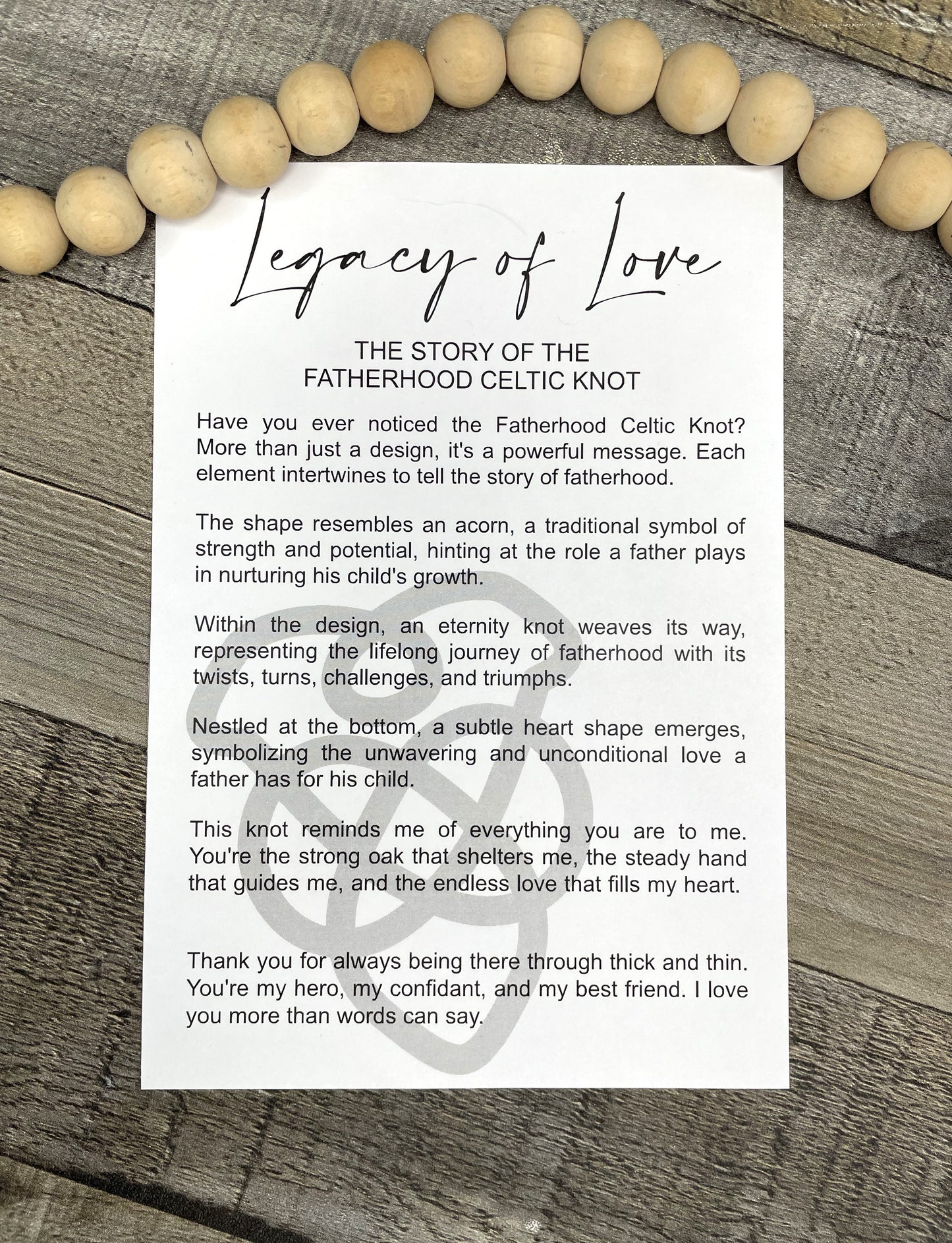 Legacy of Love - Fatherhood Celtic Knot Story Ornament