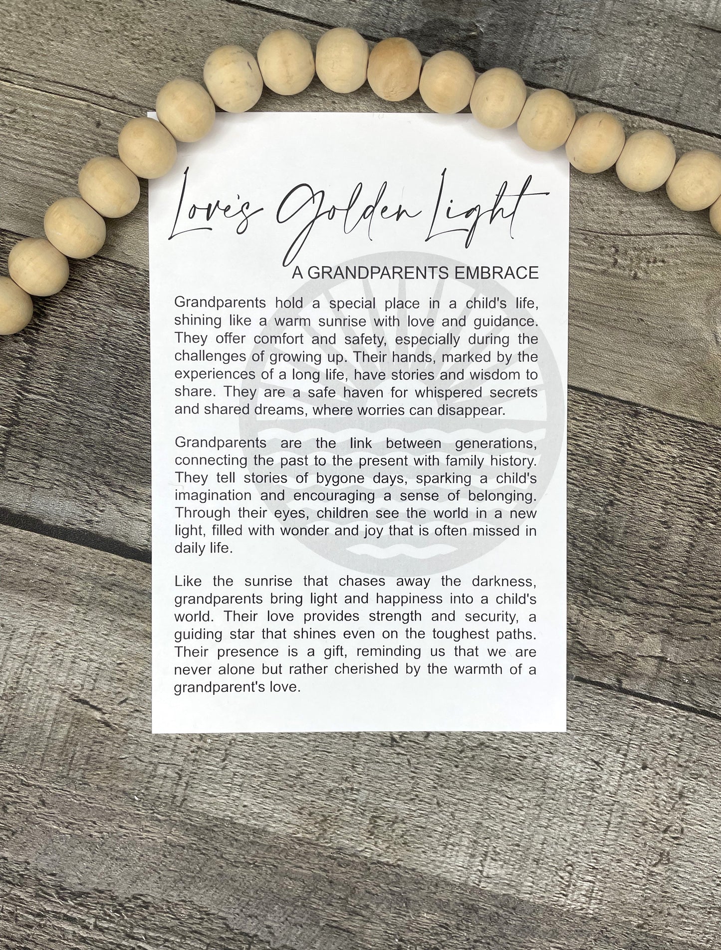 Love's Golden Light - Grandparent Story Ornament