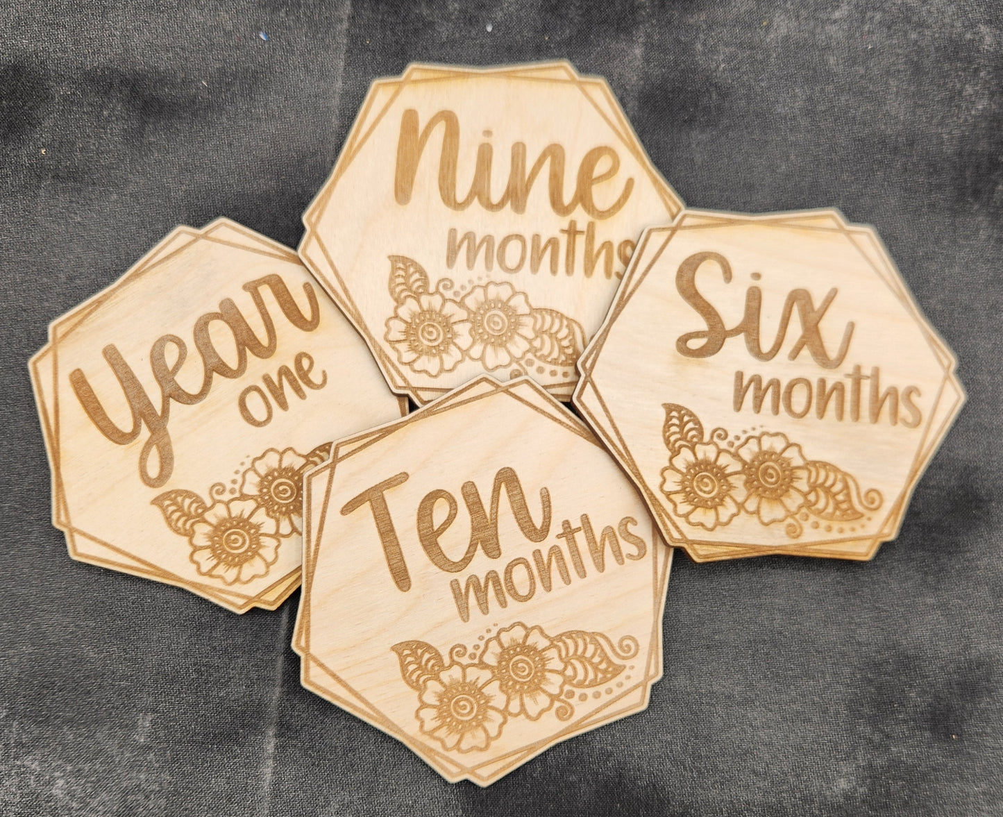 Engraved Floral Milestones