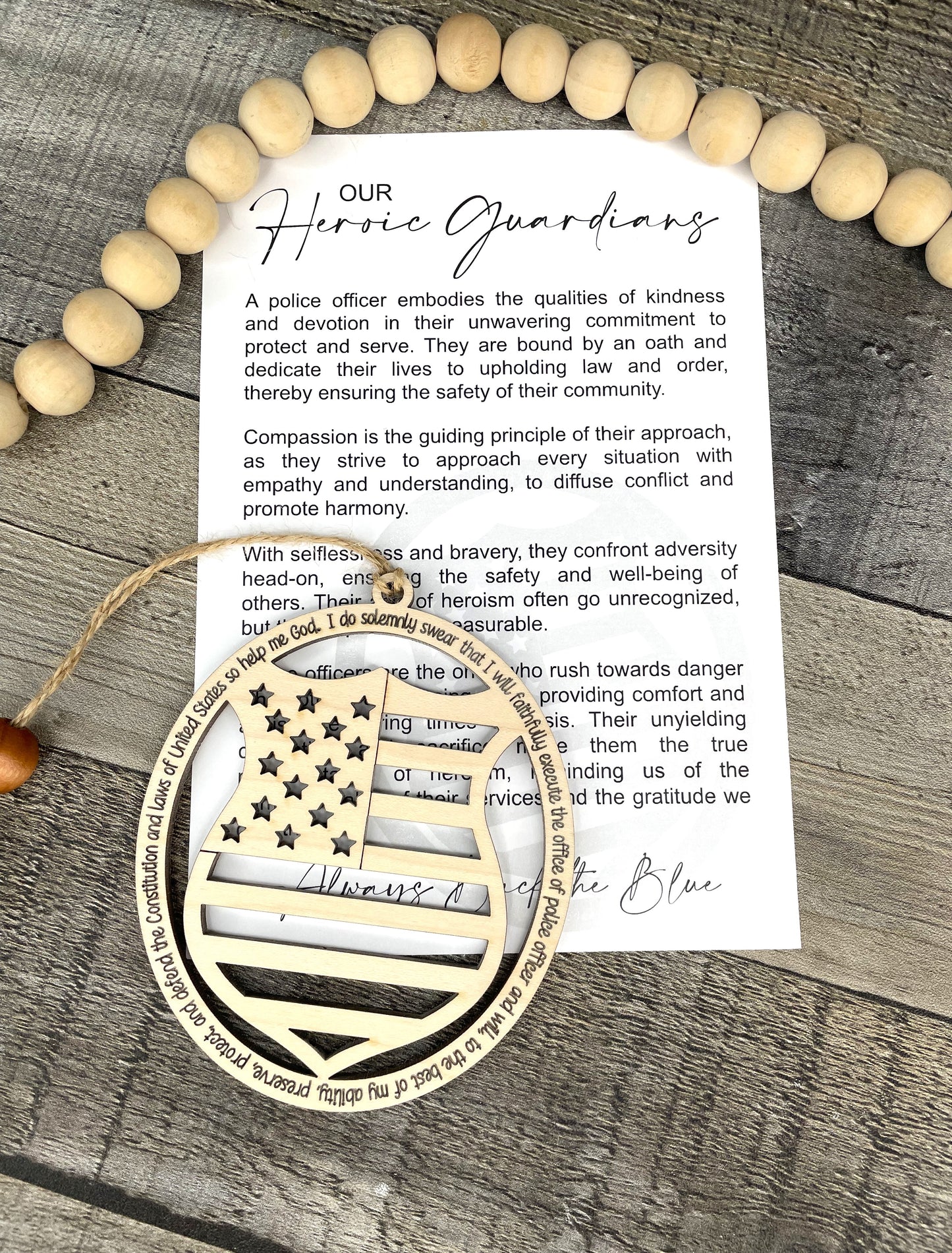 Heroic Guardian - Police/Cop Story Ornament