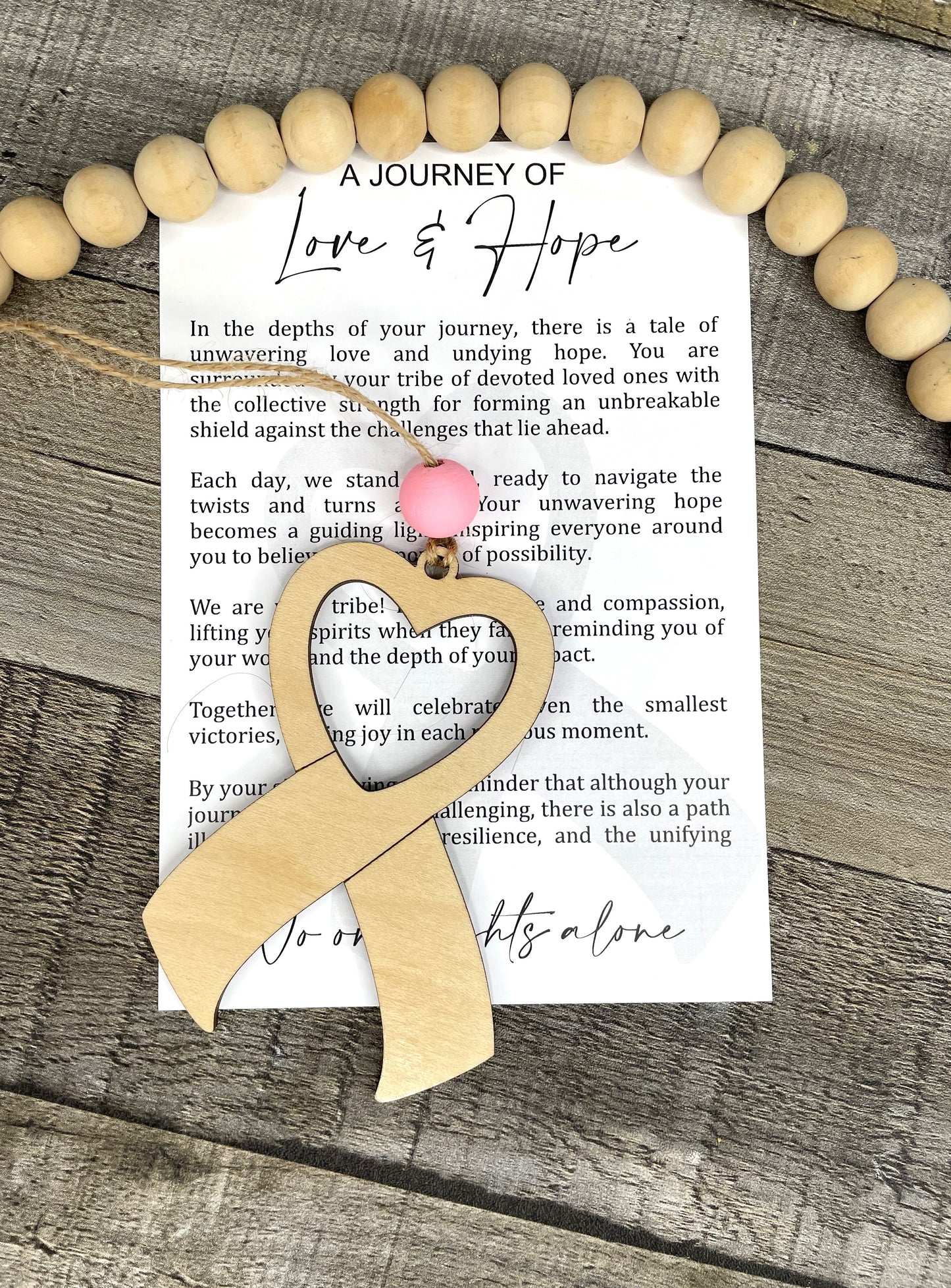 A Journey of Love and Hope - Cancer Ribbon Story Ornament