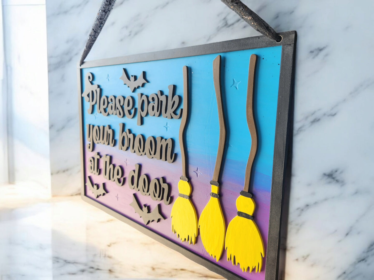 Please Park Your Broom at the Door - Door Hanger