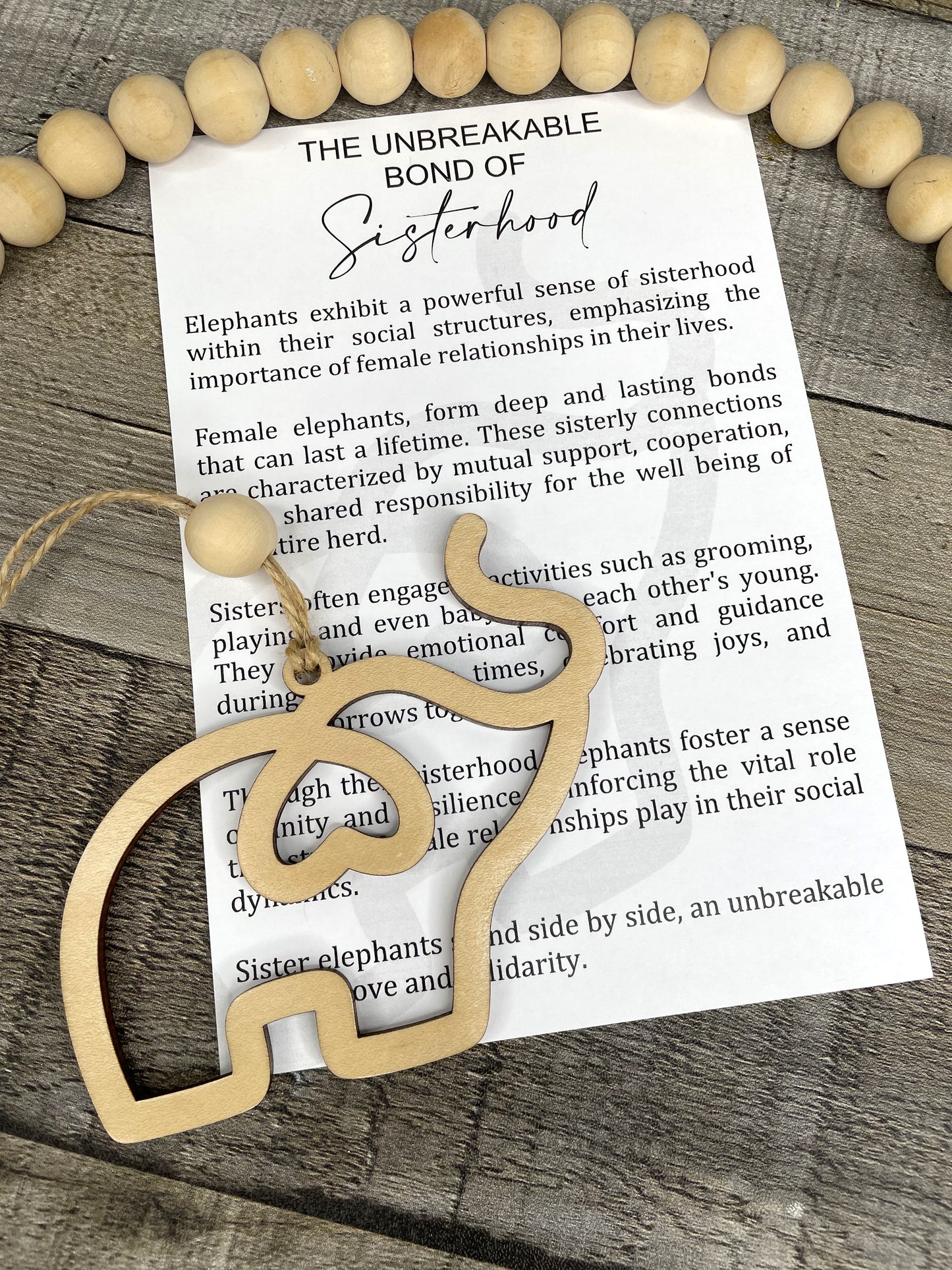 Unbreakable Bond of Sisterhood - Elephant Story Ornament
