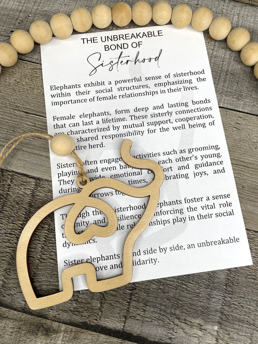 Unbreakable Bond of Sisterhood - Elephant Story Ornament