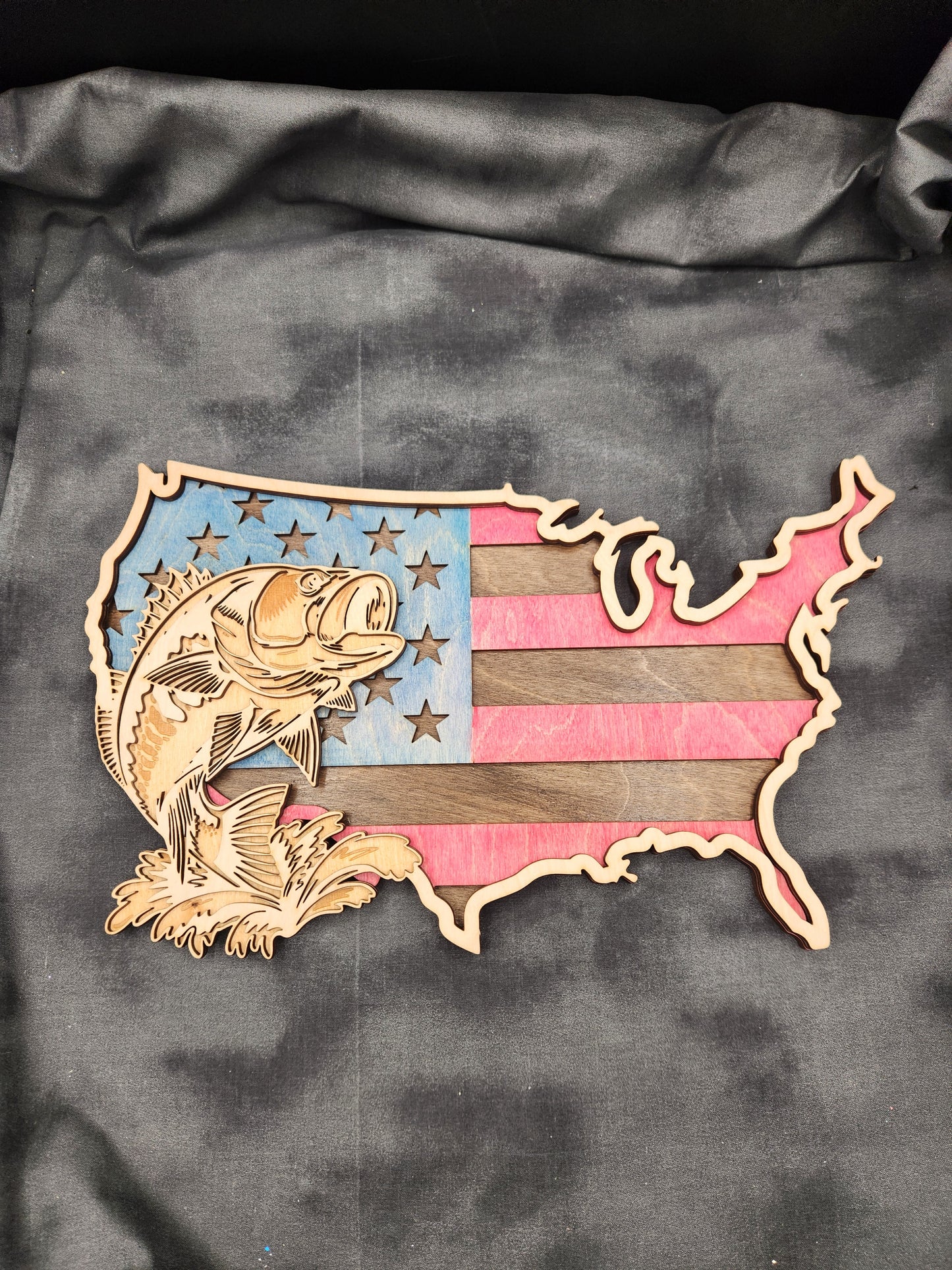 American Flag Layered Fish